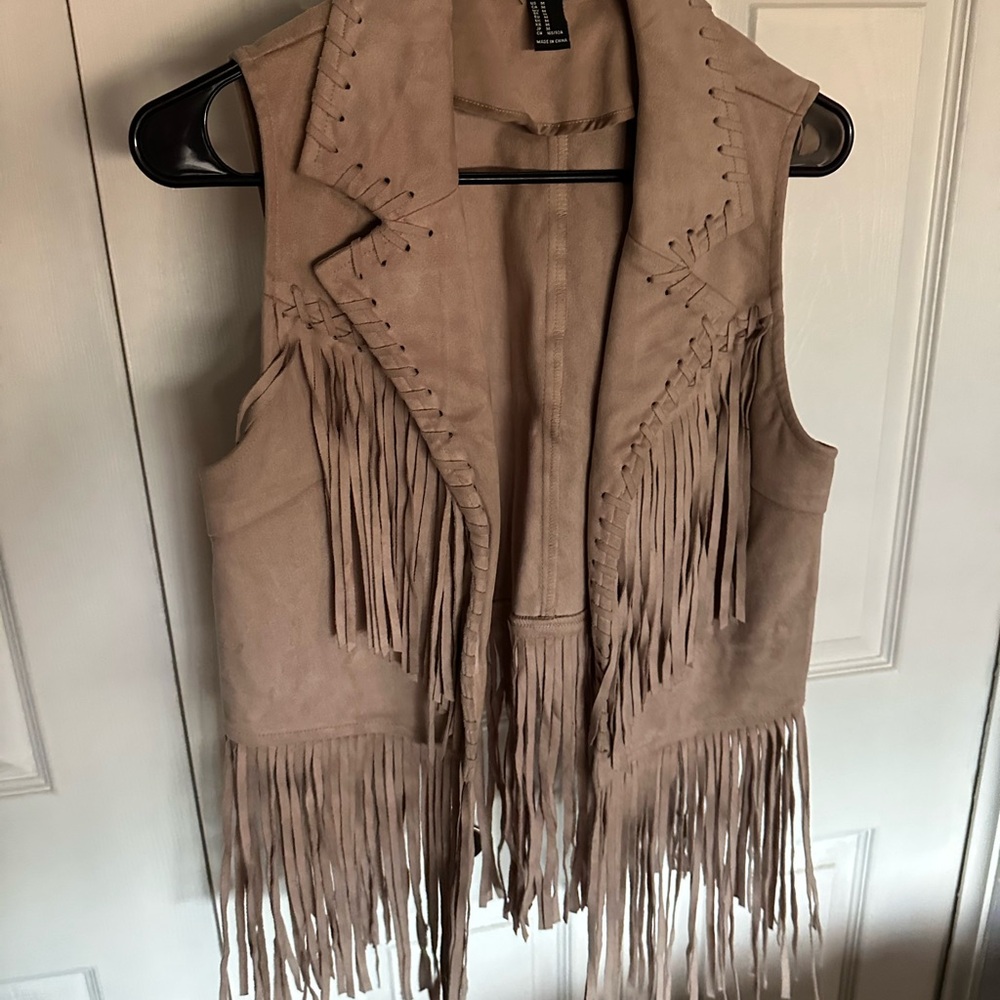 Forever 21 Tan Fringe Vest